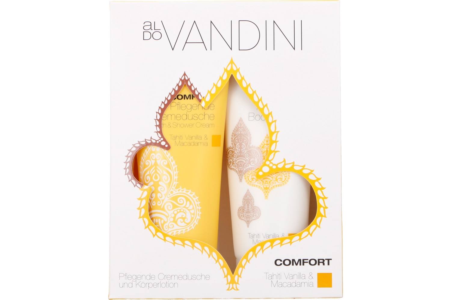 Set de bain, Aldo vandini, comfort, vanille de Tahiti et macadamia, 2 pièces 2