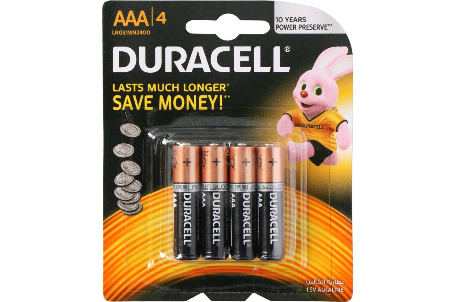 Batterij, Duracell Plus Power, AAA, 4 stuks, LR03 / MN2400 2