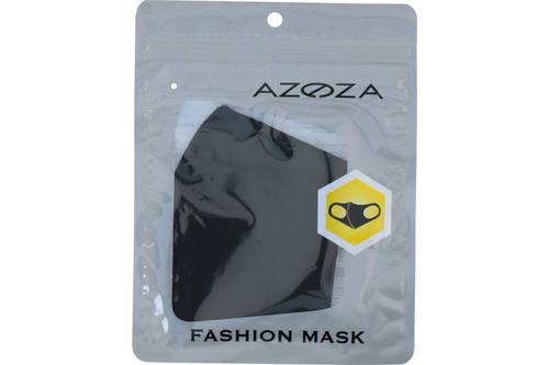 Masque facial, Azøza, noir, gris, bleu, lavable, polyester , 1 plis, 1 pièces, 3assorti 1