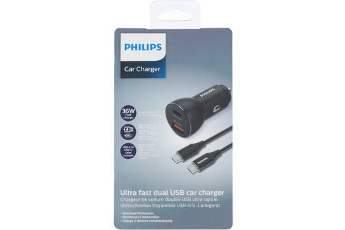 Chargeur de voiture, Philips, Type C - USB A 1