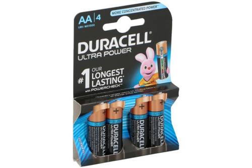 Pile, Duracell Ultra Power, AA, 4 pièces, LR06 / MX1500 1
