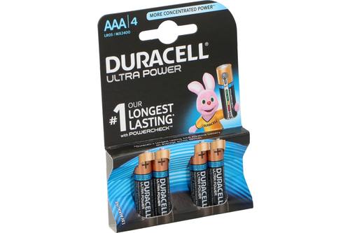 Pile, Duracell Ultra Power, AAA, 4 pièces, LR03 / MX2400 1