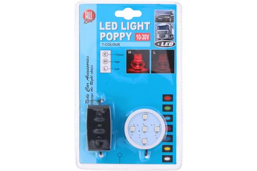 Support lumineux pour désodorisant Poppy, ALLRIDE, LED et variateur, 7 couleurs, 12-24V 1