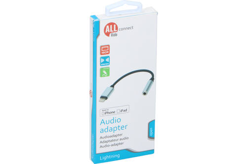 Audiokabel, ALLRIDE Connect, 3,5mm, Lightning, Audio adapter 1