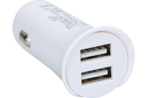 Chargeur de voiture, BUDGET Connect, 3.1A, 12/24V, 2x USB A, blanc 1
