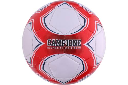 Voetbal, Campione, wit/rood, 22cm, maat 5 1