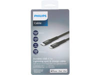 Câble de charge et sync, Philips, USB C à Lightning, noir, 200cm 1