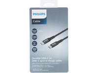 Sync- en oplaadkabel, Philips, USB C tot C, zwart, 200cm 1