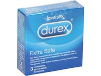 Préservatif, Durex, extra safe, 3 pièces 1