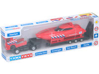 Speelgoed, Tematoys, Die-cast vrachtwagen met boot - brandweer 1